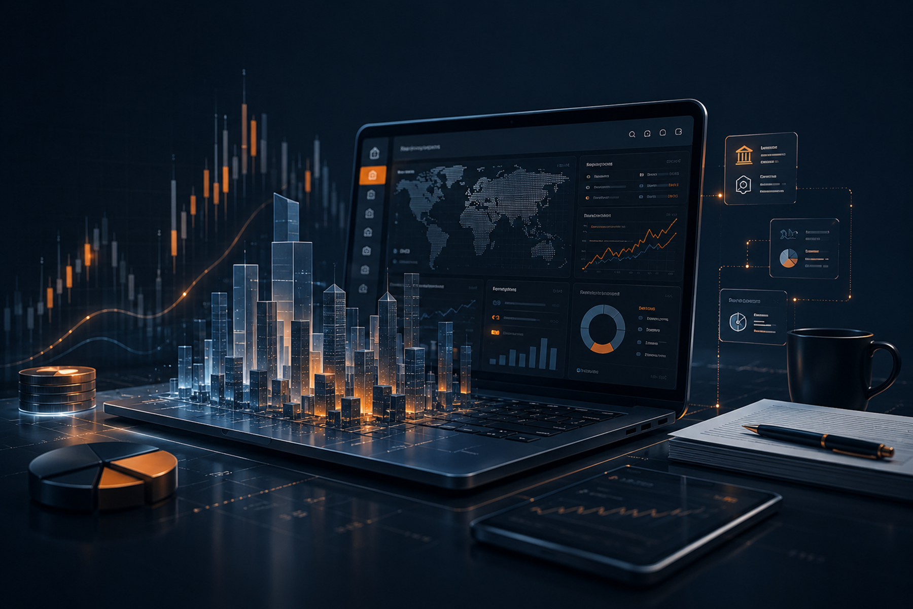Financial software development company in Boston & Massachusetts platform featuring investment management dashboards, financial analytics, portfolio tracking, market data visualization, and fintech reporting tools for modern financial institutions.
